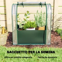 Outsunny Mini Serra con Borsa per Coltivazione e Porta Avvolgibile, 68x50x70 cm, Verde Scuro(m-4)