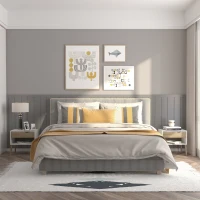 HOMCOM Noptiere Moderne cu Sertar și Raft, Design Modern și Funcțional, Ideal pentru Cameră de Dormit, Albastru(m-2)