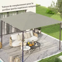 Outsunny Tecido de Reposição para Pavilhão Pérgola Tenda Cobertura de Substituição Gazebo de Jardim Poliéster 180 g/m² 3x3 m Cinza(m-2)