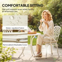 Outsunny Three-Piece Cast Aluminium Bistro Set - White(m-5)