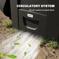 Outsunny Compostor de Jardim 240L Recipiente de Compostagem Triangular com 3 Portas Preto(m-4)