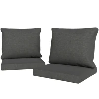 Outsunny Set de 4 perne pentru scaune de exterior, perne de grădină, huse detașabile și lavabile, pentru exterior, gri închis(m-7)