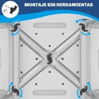 HOMCOM Silla Ducha Personas Mayores con Respaldo Altura Ajustable en 6 Posiciones Carga 136 kg para Ancianos y Discapacitados(m-6)