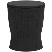 Outsunny Mesa Geleira para Exterior 41 L 3 em 1 Cool Bar Mesa Auxiliar com Altura Ajustável Balde de Gelo Tampa Elevável Preto(m-11)