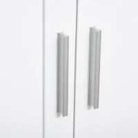 kleankin Móvel para Casa de Banho Armário de Chão a 3 Níveis Porta Dupla e Prateleira Regulável 60x30x80 cm Branco(m-4)