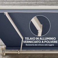 Outsunny Tenda da Sole per Esterno a Bracci Avvolgibile con Apertura a Manovella, 360x250 cm, Grigio(m-6)