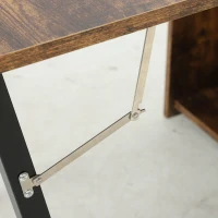 HOMCOM Masă pliabilă cu raft, design industrial, economisire de spațiu, pentru spații mici, 80x90x93cm, Maro-Rustic(m-14)