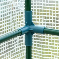 Outsunny Serra Addossata a 3 Livelli con Porte e Finestre Avvolgibili, in PE e Acciaio, 200x100x215 cm, Verde e Bianco(m-8)