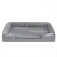 PawHut Dog Sofa Bed, Washable Pet Bed with Removable Cover and Non-Slip Bottom for Small, Medium and Large Dogs, Grey(m-1)