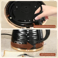 HOMCOM Chaleira elétrica, 1,7L, 2,2kW, função de aquecimento rápido com filtro anti-calcário removível e lavável(m-4)