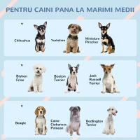 PawHut Cușcă pentru Câini din PP Impermeabil cu Acoperiș Inclinat și Ușă de Intrare, 65x75.7x63 cm, Gri(m-7)