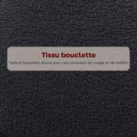 HOMCOM Lot de 2 tabourets de bar en tissu bouclette, chaises de bar avec dossier courbé, repose-pieds, 49x52x95cm, noir(m-5)