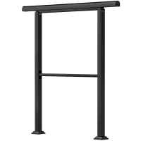 Outsunny Stair railing for 2-3 steps, 94cm, angle-adjustable handrail outdoor and indoor metal black(m-7)