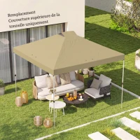 Outsunny Husă de înlocuire pentru tonelă 3 x 3 m UV50+ impermeabilă cu 8 orificii de drenaj 3 x 3 m, crem(m-2)