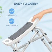 HOMCOM 44-51.5cm Aluminium Frame Shower/Bath Stool - Grey(m-7)