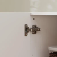 HOMCOM Aparador de Entrada con 2 Puertas y Estantes Ajustables para Cocina Sala 80x40x75 cm Blanco Brillo(m-11)