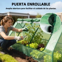 Outsunny Invernadero de Terraza Mini Invernadero 240x90x90 cm con Ventanas de Malla para Cultivar Verduras y Flores Verde(m-5)