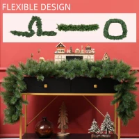 HOMCOM Sztuczna girlanda świąteczna 1,8 m, 160 końcówek, zielona(m-5)