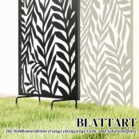 Outsunny Raumteiler 65 x 130 cm Freistehend Hängend Paravent, Trennwand Sichtschutz aus Metall Schwarz(m-4)