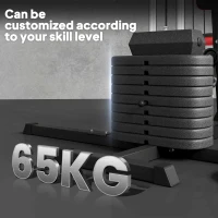 SPORTNOW Wielozadaniowa stacja treningowa z blokiem wagowym 65 kg, regulowana, do treningu domowego, stal, skóra ekologiczna(m-7)