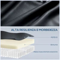 HOMCOM Poltrona Relax Reclinabile con 8 Punti Massaggianti, Riscaldanti e Poggiapiedi, 87x97X100 cm, Nero(m-7)