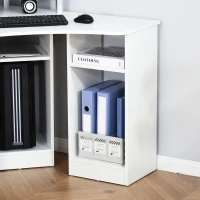 HOMCOM Birou Unghiular pentru Camera Birou pentru Computer din Lemn cu Raft pentru Monitor(m-11)