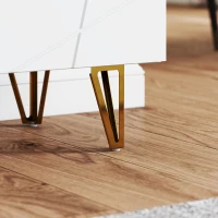 HOMCOM Aparador de Entrada con 2 Puertas y Estantes Ajustables para Cocina Sala 80x40x75 cm Blanco Brillo(m-10)