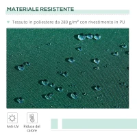 Outsunny Tenda da Sole a Manovella 3x2 m ad Angolazione Regolabile, in Alluminio, Acciaio e Poliestere Verde(m-4)