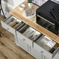HOMCOM Aparador de Cocina Mueble Auxiliar de Almacenaje para Comedor Salón Estilo Moderno Antivuelco 101x40x85 cm Gris(m-10)