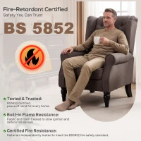 HOMCOM Wingback Accent Chair, Retro Upholstered Button Tufted Occasional Chair for Living Room and Bedroom, Brown(m-8)