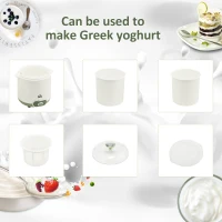 HOMCOM Jogurtownica, 1,5 L maszyna do jogurtu z sitkiem, pokrywką, 20 W, idealna do greckiego jogurtu, dla 3–5 osób, 19,5x17,5x21,4 cm, biały(m-5)
