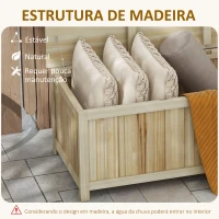 Outsunny Baú de Armazenamento Exterior em Madeira 172 L com Tampa Articulada Resistente às Intempéries para Jardim Madeira(m-6)