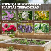 Outsunny Conjunto de 2 Treliças de Jardim Suportes para Trepadeiras de Aço para Flores e Plantas no Jardim 50x180 cm Preto(m-4)