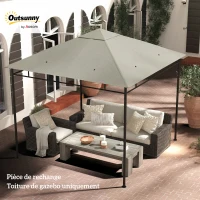 Outsunny Tecido de Reposição para Pavilhão Pérgola Tenda Cobertura de Substituição Gazebo de Jardim Poliéster 180 g/m² 3x3 m Cinza(m-6)