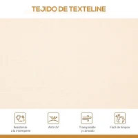 Outsunny Columpio de Jardín Exterior de 3 Plazas con Toldo Reclinable Respaldo Transpirable Marco de Acero 175x118x159 cm Beige(m-7)