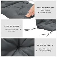 Outsunny Set de Două Perne pentru Scaune de Exterior - Gri(m-6)