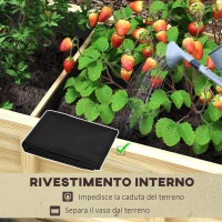 Outsunny Fioriera Rialzata in Legno con Ripiano Inferiore, Divisorio, Fori di Drenaggio, 115x46x75 cm, Color Legno(m-6)