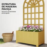 Outsunny Floreira com Treliça de Madeira para Plantas Trepadeiras com Orifícios de Drenagem Floreira Elevada 60x30x120 cm Madeira(m-7)