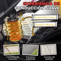 AIYAPLAY Moto Eléctrica para Niños 12V con Licencia Aprilia con Ruedas Auxiliares Desmontables 6 km/h Suspensión Trasera Blanco(m-7)