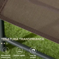 Outsunny Set de Grădină cu 3 Piese, cu Masă cu Blat din Sticlă - Maro(m-6)