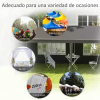 Outsunny Carpa de Jardín 6x3m con 4 Paredes Laterales 2 Ventanas Visibles Cenador Gazebo de Exterior para Fiestas Eventos Gris(m-7)
