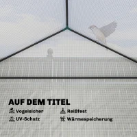 Outsunny Tomatengewächshaus Foliengewächshaus mit Hochbeet Rolltor Fenster Schrägdach 141 x 141 x 190 cm Weiß(m-6)