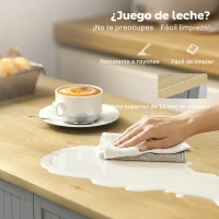 HOMCOM Aparador de Cocina Armario de Cocina con 3 Estantes de Puerta Cajón Estantes Ajustables para Comedor 105x40x83 cm Gris(m-6)