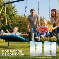 AIYAPLAY Estructura de Columpio Infantil Metálica para 2 Columpios Carga 150 kg para Asiento de Columpio Nido Azul(m-6)