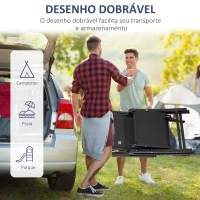 Outsunny Espreguiçadeira Dobrável de Jardim Espreguiçadeira Gravidade Zero com Encosto Ajustável em 9 Posições com Almofada 70x65x111 cm Preto(m-4)