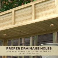 Outsunny Fioriera Rialzata in Legno con Ripiano Inferiore, Divisorio, Fori di Drenaggio, 115x46x75 cm, Color Legno(m-7)