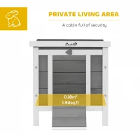 PawHut Wooden Rabbit Hutch Outdoor, Guinea Pig Hutch, Rabbit Hideaway, Cat House, Bunny Cage Small Animal House, 51 x 42 x 43 cm, Grey(m-4)