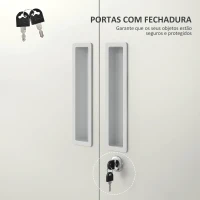 HOMCOM Armário para Arquivos de 5 Níveis com Chaves Prateleiras Ajustáveis Armário de Arquivos Metálico 80x40x180 cm Branco(m-5)