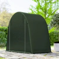 Outsunny 8 x 4 ft Garden Storage Tent, Waterproof Bike Tent with Roll-up Zipper Door and Galvanised Metal Frame, Green(m-9)