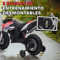 AIYAPLAY Moto Eléctrica para Niños 12V con Licencia Aprilia con Ruedas Auxiliares Desmontables 6 km/h Suspensión Trasera Blanco(m-5)
